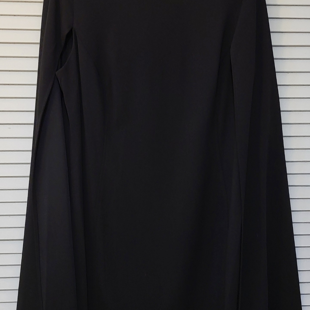 Calvin Klein Black Short Sleeve/cape Dress